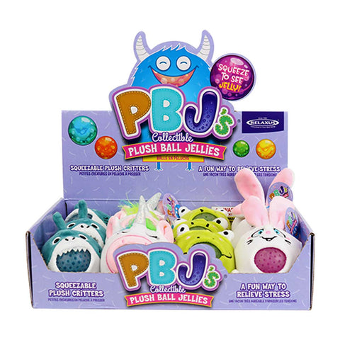 Wholesale PBJ Collectible Plush Ball Jellies Displayer of 12