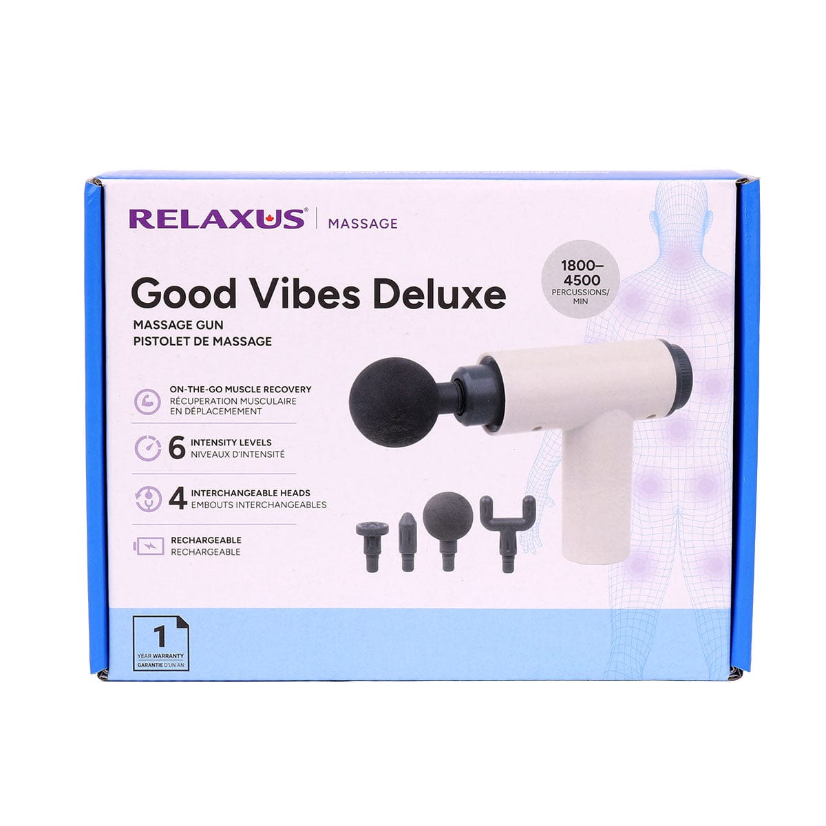 Wholesale Good Vibes Deluxe White Massage Gun