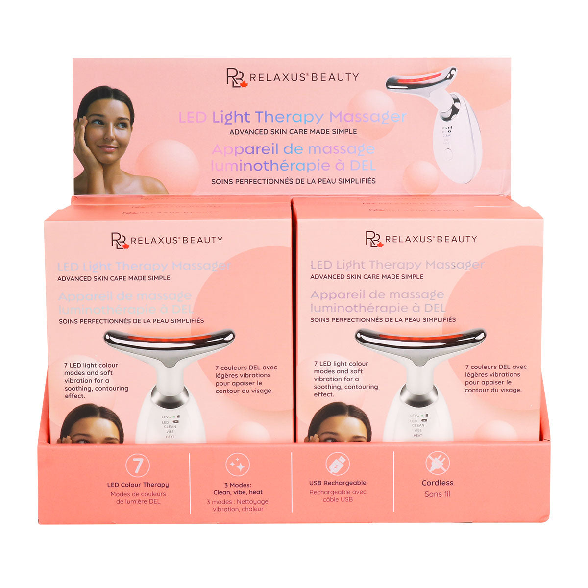 Wholesale LED Light Therapy Face Massager Displayer of 6