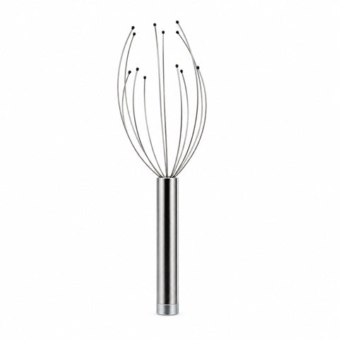 Brain Wave vibrating head massager 12-prong vibrating scalp massager Handheld vibrating head massage tool Battery-powered scalp massager Brain Wave scalp massager with long prongs Vibrating scalp relaxation tool 12-point head massager Cordless vibrating scalp massager