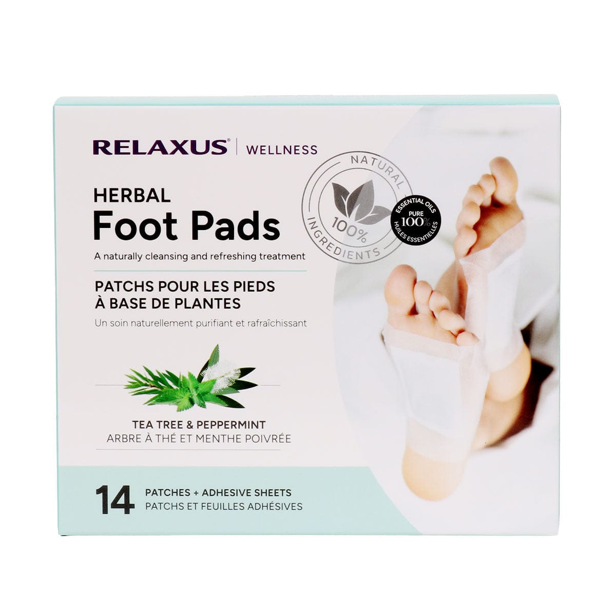 Wholesale Tea Tree Peppermint Herbal Detox Foot Pads Displayer of 6