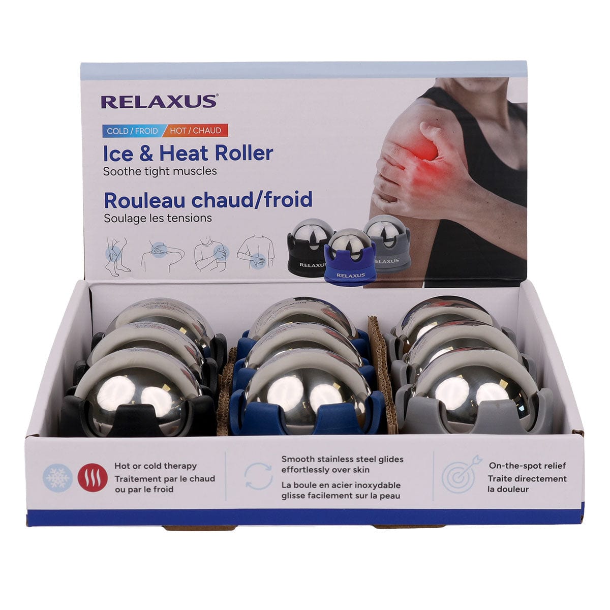 Wholesale Harmony ICE Handheld Massage Rollers - Displayer of 9