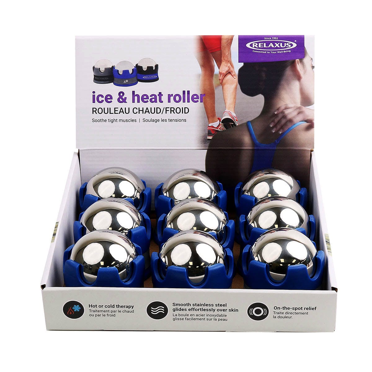 Wholesale Harmony ICE Handheld Massage Rollers - Displayer of 9