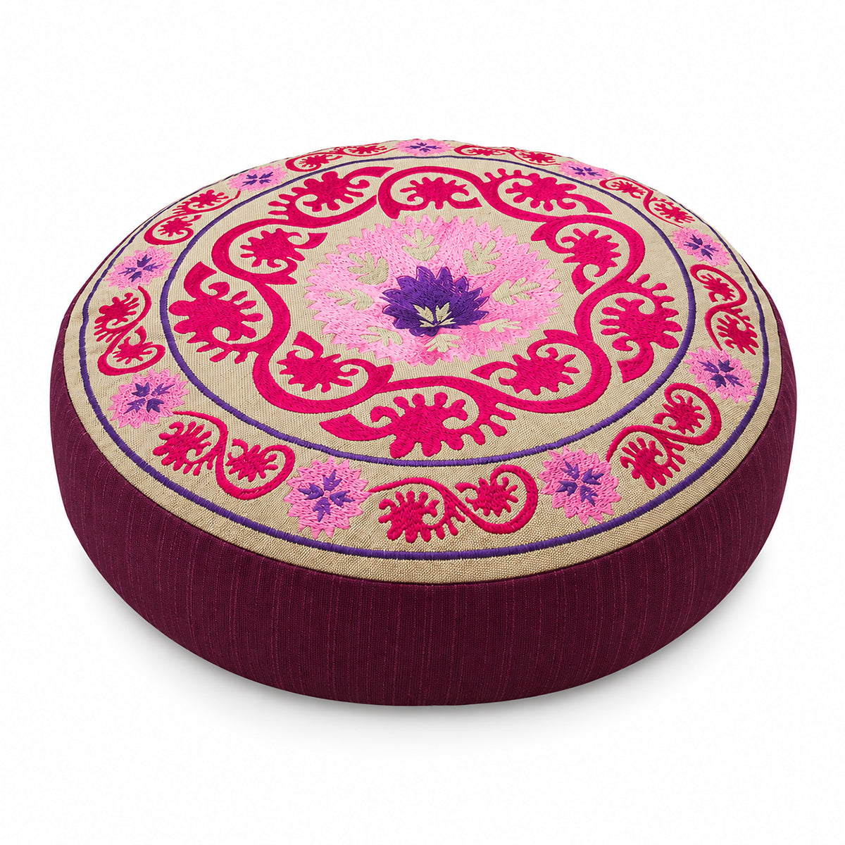 Madurai Meditation Cushion
Hand-crafted meditation cushion from India Poly-cotton meditation cushion
40 cm meditation cushion Artisan-made floor meditation cushion
Madurai cushion for meditation and mindfulness Meditation cushion with high-density poly-cotton filling
Decorative hand-crafted meditation seat