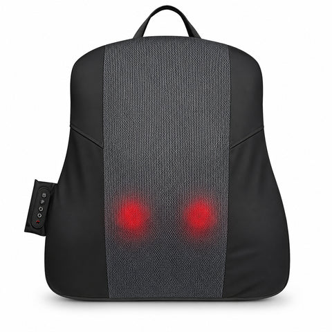 Chiro Back Pro cordless Shiatsu massage cushion Rechargeable back massage cushion with gentle heat
Shiatsu massage cushion with four deep-kneading nodes Chiro Back Pro massage cushion on a chair Ultra-thin cordless back massager with elastic straps Rechargeable Shiatsu back cushion with three massage zones
Back massage cushion with vegan leather and breathable mesh
Chiro Back Pro massage cushion with Type-C charging cable