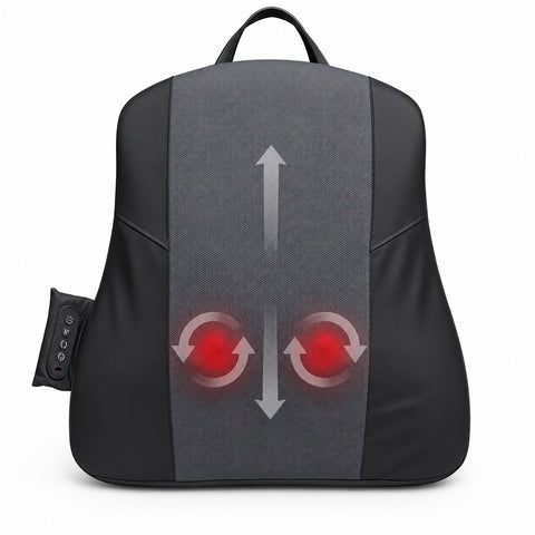 Chiro Back Pro cordless Shiatsu massage cushion Rechargeable back massage cushion with gentle heat
Shiatsu massage cushion with four deep-kneading nodes Chiro Back Pro massage cushion on a chair Ultra-thin cordless back massager with elastic straps Rechargeable Shiatsu back cushion with three massage zones
Back massage cushion with vegan leather and breathable mesh
Chiro Back Pro massage cushion with Type-C charging cable
