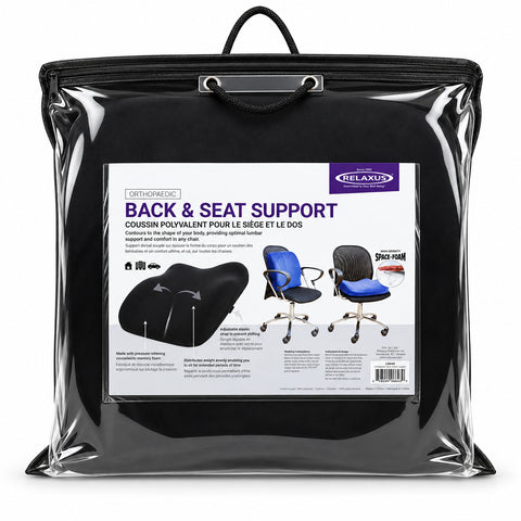 Orthopedic back and seat support cushion Memory foam lumbar support cushion Contoured back and seat support for chair High-density memory foam support cushion Orthopedic seat support with adjustable strap Polyester-covered memory foam lumbar cushion Back and tailbone support cushion Contoured memory foam chair support
