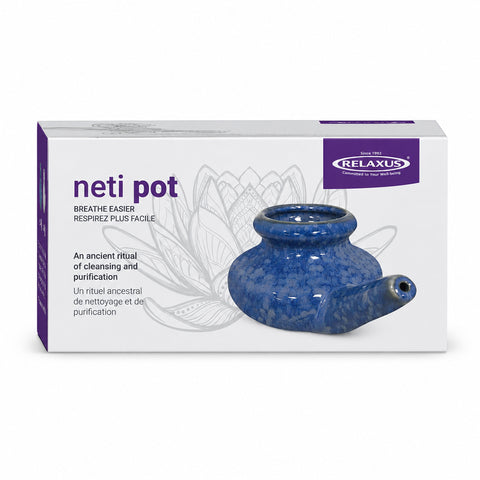 Blue ceramic neti pot Blue neti pot for nasal irrigation Lead-free ceramic neti pot with glazed finish Traditional ceramic nasal irrigation pot Blue glazed ceramic neti pot Ayurvedic-style ceramic neti pot Ceramic neti pot for daily wellness routine Smooth glazed blue nasal irrigation pot