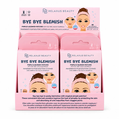 Pimple and blemish patches with tea tree
48-pack acne spot patches
Tea tree pimple patches
Discreet blemish patches for daytime use
Pimple patches with cica and calendula
Polyurethane blemish patches
Spot care patches in two sizes
Single-use pimple patches