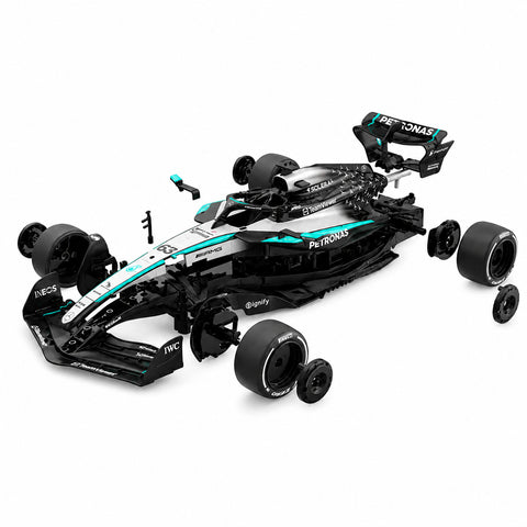 Mercedes-AMG F1 W16 1:16 RC building kit 52-piece Mercedes-AMG Formula 1 RC car kit Mercedes-AMG F1 W16 remote-control building set 1:16 Mercedes Formula 1 model with remote control Mercedes-AMG RC car with rubber wheels and suspension
Mercedes Formula 1 DIY building kit assembled  Mercedes-AMG F1 W16 2.4GHz remote-control car
Officially licensed Mercedes-AMG Formula 1 building kit