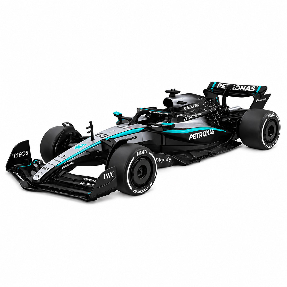 Mercedes-AMG F1 W16 1:16 RC building kit 52-piece Mercedes-AMG Formula 1 RC car kit Mercedes-AMG F1 W16 remote-control building set 1:16 Mercedes Formula 1 model with remote control Mercedes-AMG RC car with rubber wheels and suspension
Mercedes Formula 1 DIY building kit assembled  Mercedes-AMG F1 W16 2.4GHz remote-control car
Officially licensed Mercedes-AMG Formula 1 building kit