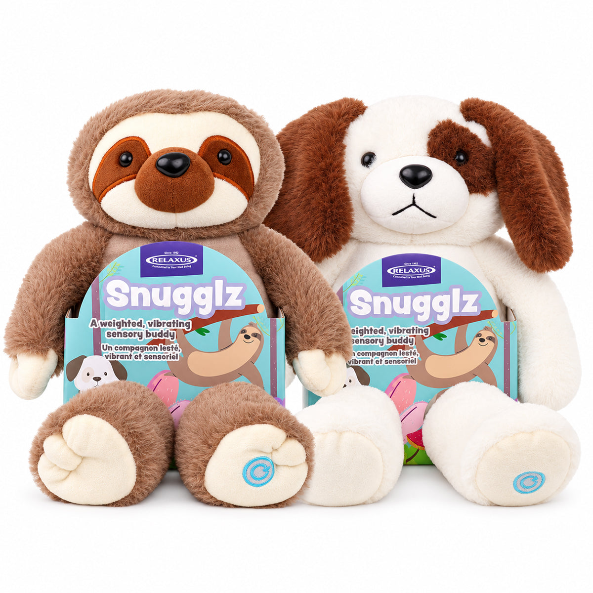 Snugglz Weighted Vibrating Buddy plush toy Weighted sensory plush toy with vibration Snugglz plush buddy with glass bead filling Vibrating plush comfort toy Soft weighted plush sensory buddy  Snugglz vibrating toy with foot activation button
Portable weighted plush toy for quiet time Polyester weighted vibrating buddy