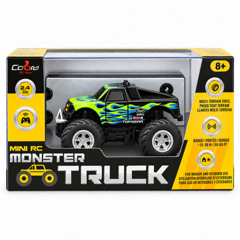RC Mini Monster Truck
Rechargeable mini RC monster truck
Remote control truck with multi-terrain tires Mini RC truck with working suspension 2.4 GHz remote control monster truck Compact rechargeable RC toy truck Indoor outdoor mini monster truck Assorted colour RC mini truck