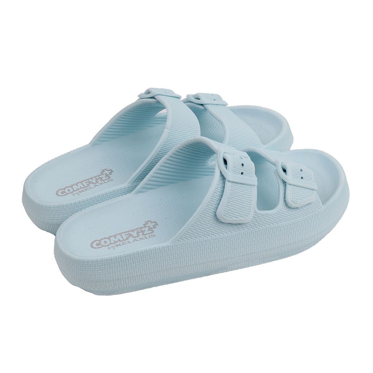 Wholesale Women's Vegan Comfy'z Plus Pastel Blue Sandal Slides