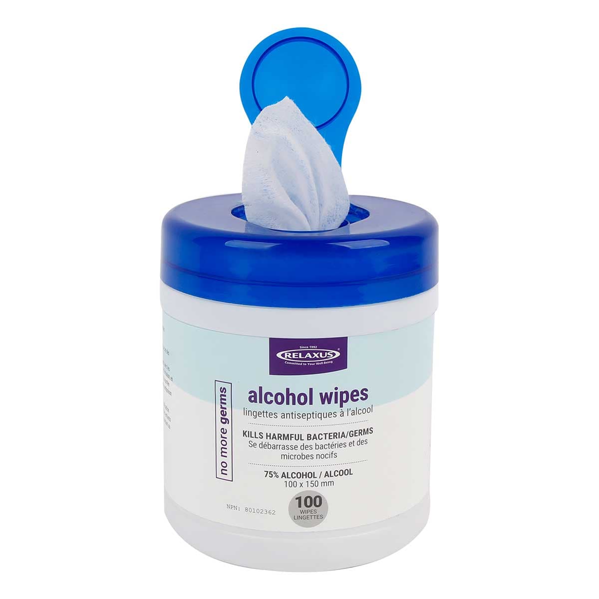Wholesale 75% Alcohol Wipes Tub (100 Count)