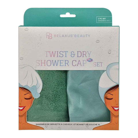 Wholesale Twist N' Dry Towel and XL Shower Cap Set