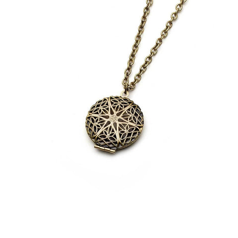Aromatherapy Mandala Bronze Locket Necklaces