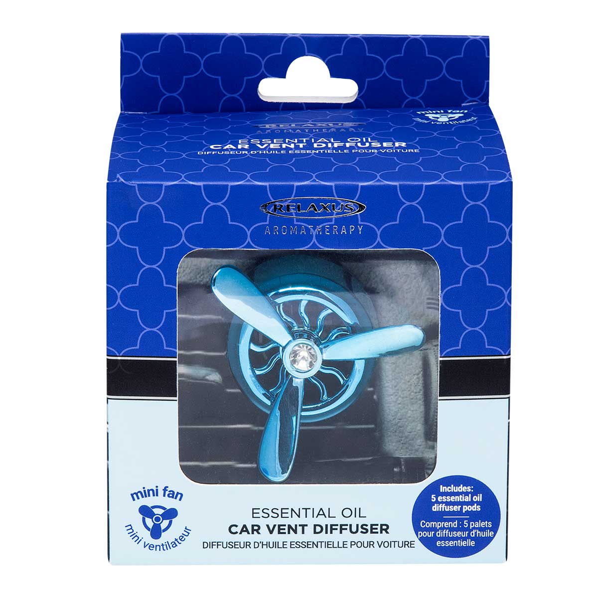 Wholesale Metallic Blue Fan Style Car Vent Oil Diffusers