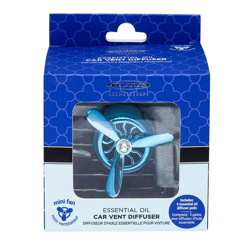 Wholesale Metallic Blue Fan Style Car Vent Oil Diffusers