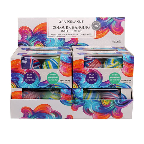 Wholesale Colour-Changing Bath Bombs (2-Piece Gift Set) Displayer of 8