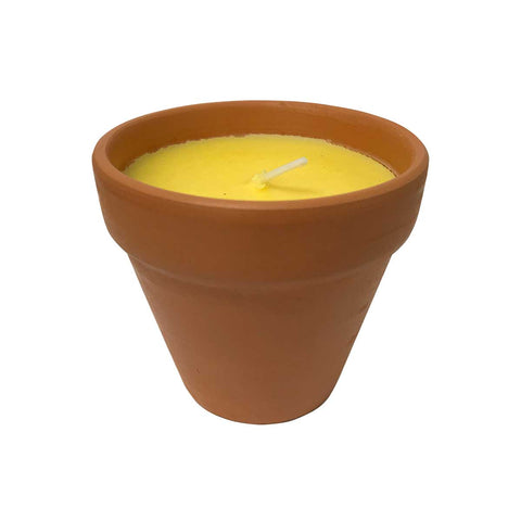 Wholesale Peppermint Citronella Infused Candle In a Terracotta Pot Prepack of 12