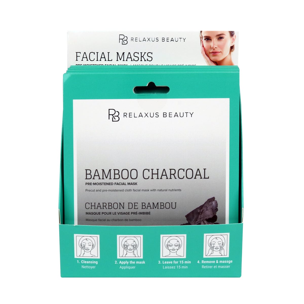Wholesale Bamboo Charcoal & Tea Tree Oil Face Mask - Displayer of 12