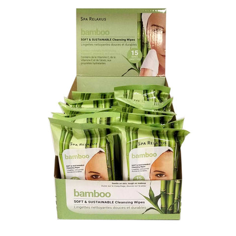 Wholesale Bamboo with Aloe Cleansing Wipes Displayer of 12