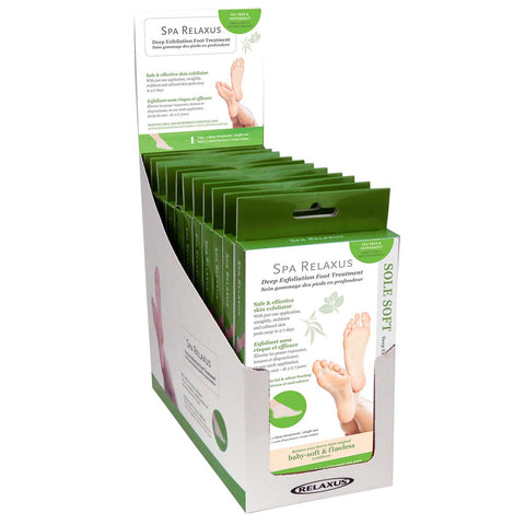 Wholesale Peppermint & Tea Tree Oil Deep Exfoliating Foot Mask Displayer of 12