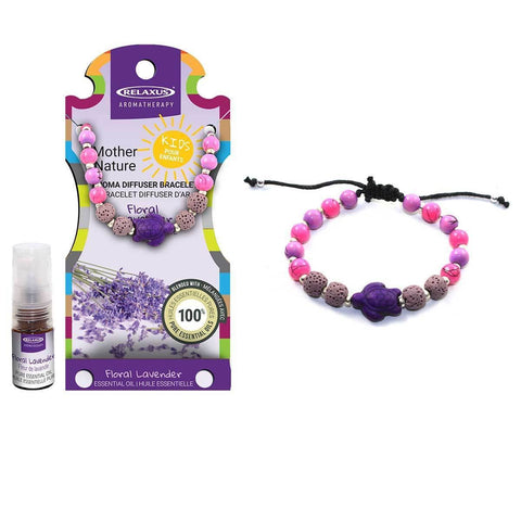 Kids Essential Oil Jewelry Bracelet  with 1.5ml vial of Floral Lavender