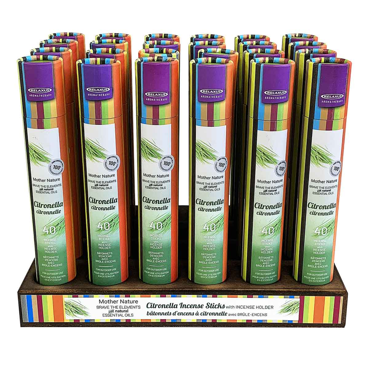 Wholesale Mother Nature Citronella Incense Displayer of 24