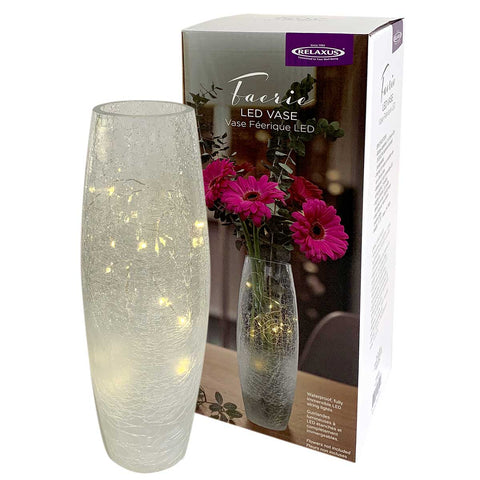 Wholesale Faerie LED Crackle Glass Vase