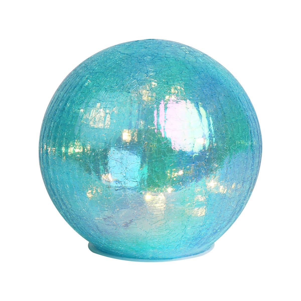 Blue Faerie LED Crackle Glass Globe 15cm