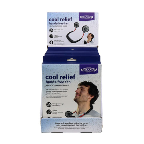 Wholesale Cool Relief Hands-Free Travel Fan Displayer of 6
