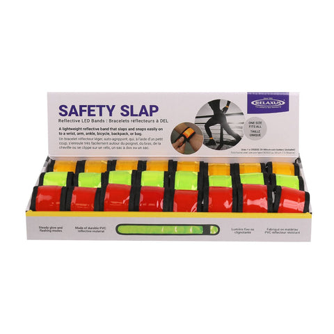 Wholesale Safety Slap Reflective Bracelet Displayer of 24