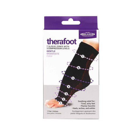 Wholesale Therafoot Compression Foot Sleeve - Displayer of 6
