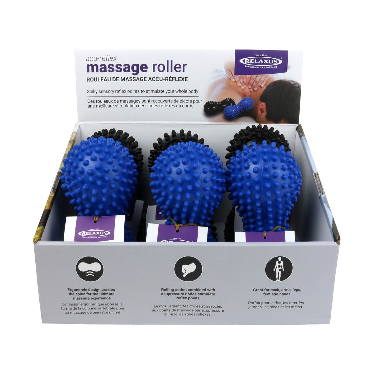 Wholesale Spiky Massage Rollers displayer