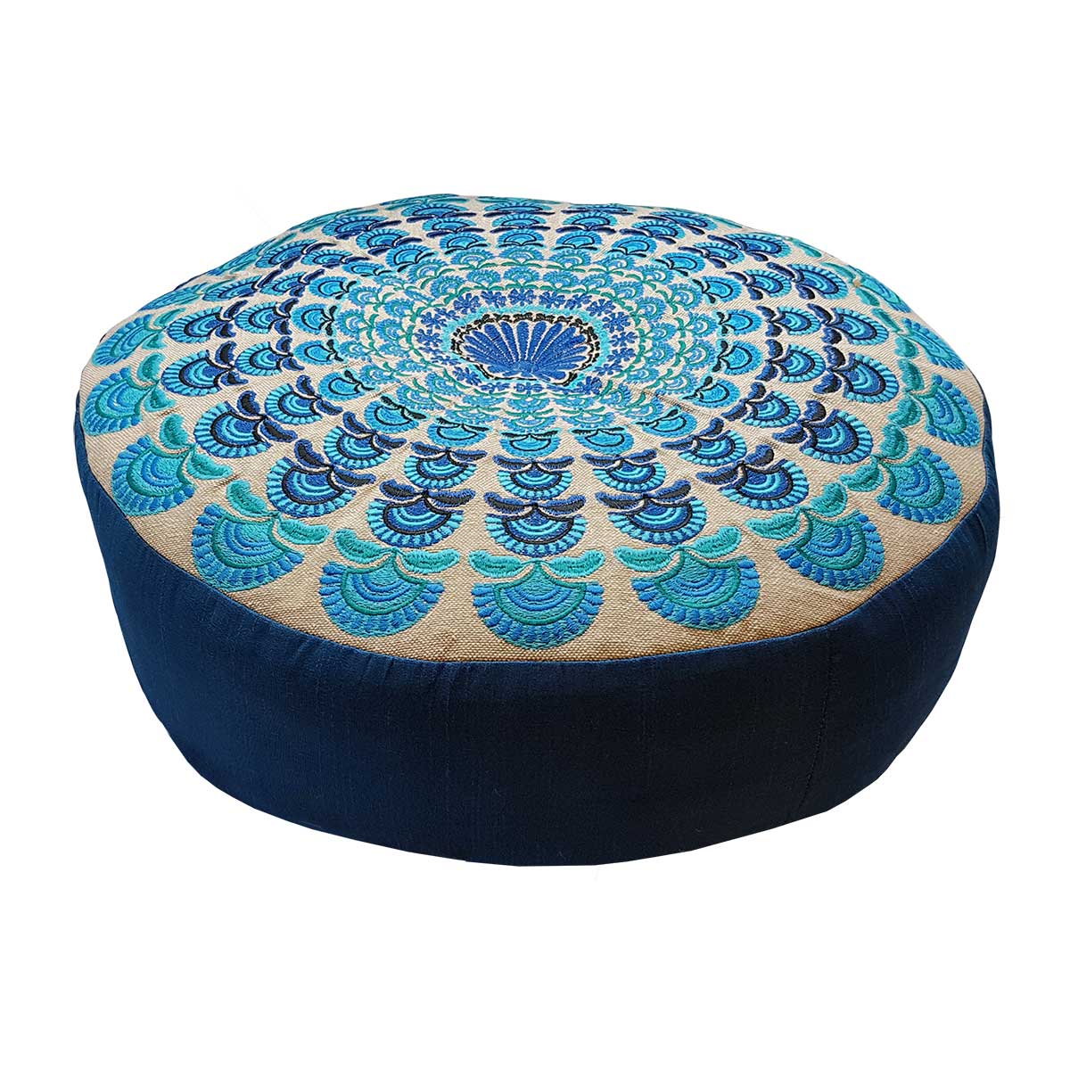 Wholesale Blue Peacock Meditation Cushion