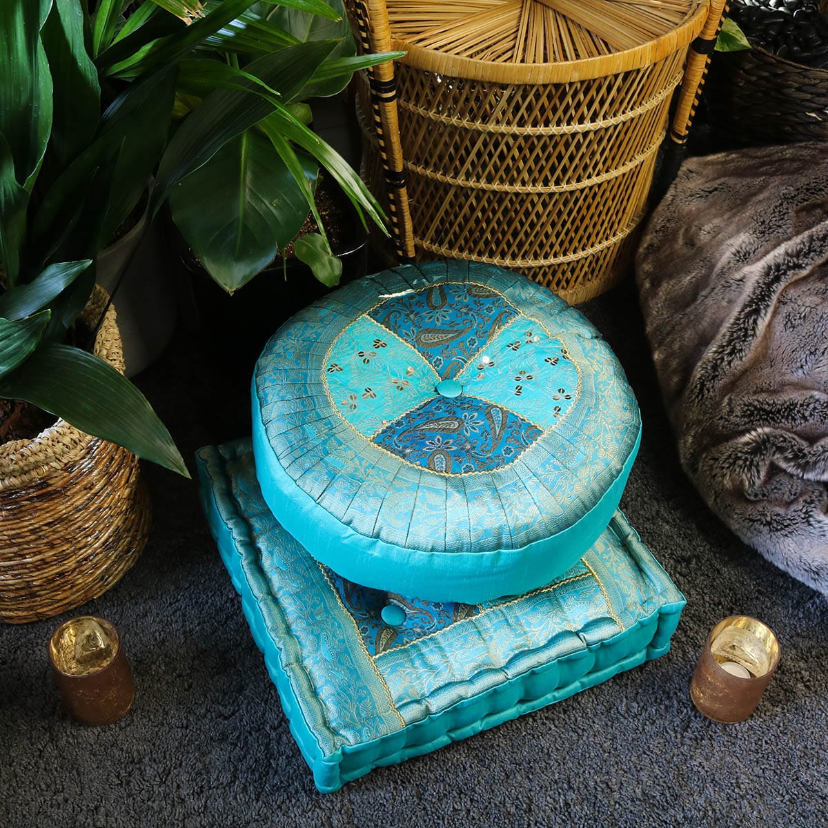 Blue Taj Meditation Cushion
