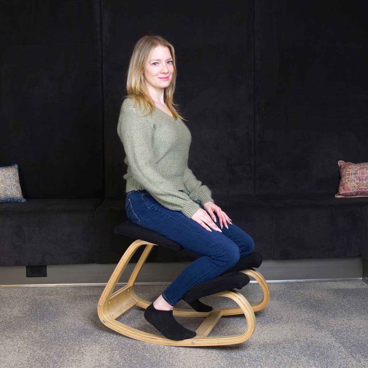 Woman sitting on ergo Kneeling & Rocking Chair