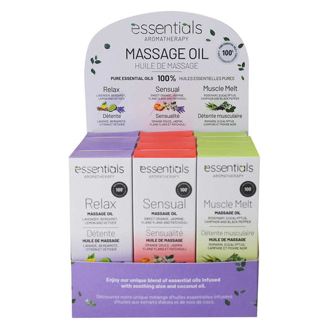 Wholesale Premium Herbal Body Massage Oils - Displayer of 12