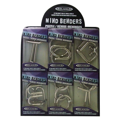 Wholesale Mind Benders Metal Wire Puzzles Displayer of 12